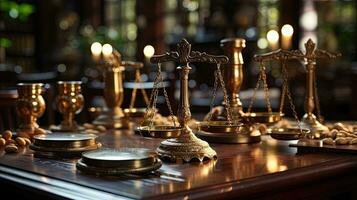 gouden balans in de rechtszaal voor rechtbank hoorzittingen, de concept van gerechtigheid en nakoming met wetten, wetgevend macht en gerechtsgebouw, corruptie foto