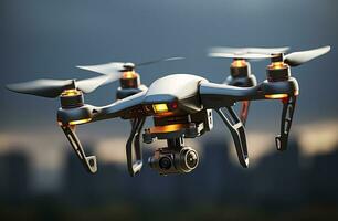 dar quadcopter met digitaal camera. generatief ai foto