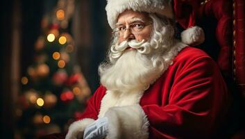 de kerstman claus portret. ai generatief foto