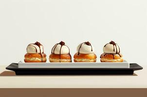 profiteroles taarten. generatief ai foto