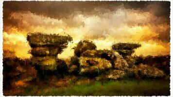 abstract impressionisme natuur landschap digitaal schilderij foto