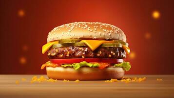 hamburger 3d generatief ai foto