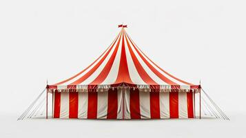 circus tent, carnaval tent geïsoleerd Aan wit achtergrond. generatief ai foto