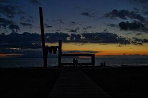 nacht landschap Aan de Spaans eiland van Tenerife met de oceaan in de achtergrond foto