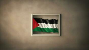 Palestijn vlag Aan muur. foto