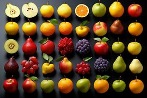 foto compilatie weergeven verschillend boom fruit types in een beeld ai gegenereerd