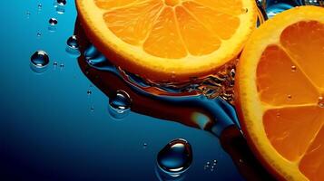 oranje achtergrond met water laten vallen foto