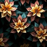meetkundig bloem vormen in een ingewikkeld lijn kunst patroon achtergrond voor sociaal media post grootte ai gegenereerd foto