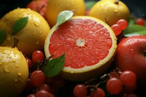 een gedetailleerd dichtbij omhoog vastleggen de schoonheid van een single fruit ai gegenereerd foto