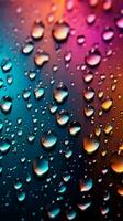 een achtergrond gevulde met klein regendruppels over- een helling van kleuren verticaal mobiel behang ai gegenereerd foto