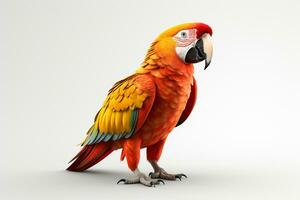kleurrijk zon papegaaiachtigen, ara solstitialis Aan wit achtergrond ai gegenereerd foto