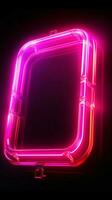 levendig roze neon element babbelen icoon in opvallend, modern ontwerp verticaal mobiel behang ai gegenereerd foto