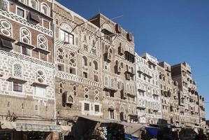 sanaa stad oude stad traditionele architectuur historische gebouwen bekijken in jemen foto