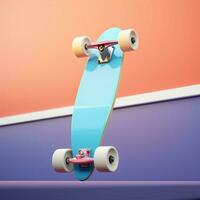 pastel kleuren aanvulling de schoon lijnen van een wit skateboard kader voor sociaal media post grootte ai gegenereerd foto