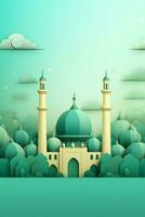 groen Super goed moskee illustratie ai generatief foto