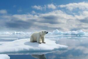 klimaat crisis - dieren in het wild fotografie vangt de hartverscheurend realiteit van smelten ijs en bedreigd soorten - ai gegenereerd foto