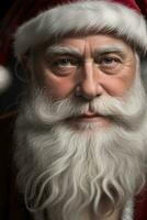 portret van de kerstman claus gebruik makend van ai generatief foto