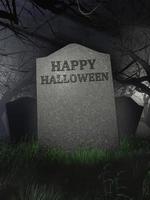 gelukkig halloween-teken op een grafsteen
