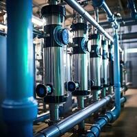 omgekeerde osmose membraan systeem van water fabriek ai gegenereerd foto