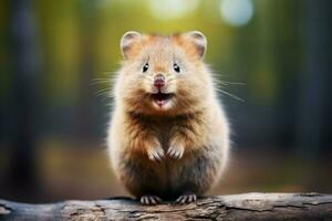 aanbiddelijk schattig glimlachen quokka. genereren ai foto