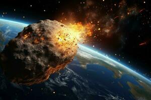 astraal aarde ruimte asteroïde. genereren ai foto