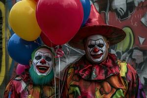 clowns gevaarlijk eng lachend. genereren ai foto
