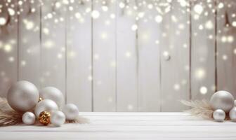 wit houten bord met Kerstmis thema ai gegenereerd foto