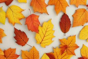herfst achtergrond met gekleurde bladeren. ai generatief pro foto