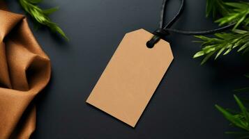 minimalistische leeg bruiloft geschenk label mockup of dank u label sjabloon ai gegenereerd foto