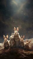 getextureerde achtergrond omringd door schattig konijntjes, achtergrond afbeelding, verticaal formaat, generatief ai foto