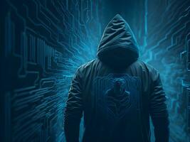 internet veiligheid bescherming van hacker aanvallen cyber aanval ai genereren foto