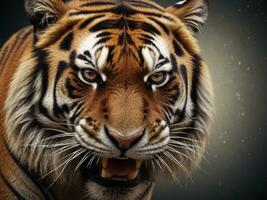 een boos mannetje tijger tegen getextureerde achtergrond met ruimte voor tekst, achtergrond afbeelding, generatief ai foto