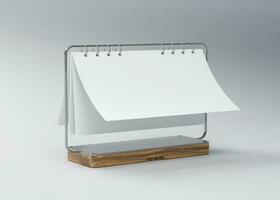 bureau kalender met wit papier geschikt voor kalender ontwerp presentatie foto
