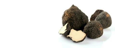 besnoeiing geheel zwart truffels spandoek. genereren ai foto