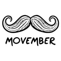 grafisch van movember snor Aan wit achtergrond voor november voor Mannen Gezondheid foto