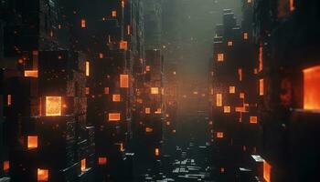 futuristische morse code gegevens animatie ai gegenereerd foto