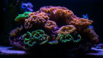 onderwater- rif, natuur vis tank, kleurrijk aquatisch schoonheid in beweging gegenereerd door ai foto