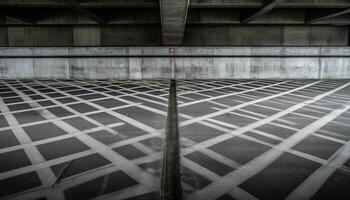 modern beton architectuur, ondergronds metro station, futuristische stad leven, leeg gang gegenereerd door ai foto