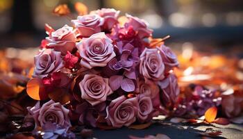 een levendig boeket van multi gekleurde bloemen brengt natuur binnenshuis gegenereerd door ai foto