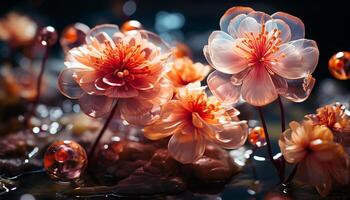 een levendig boeket van multi gekleurde bloemen weerspiegelt de schoonheid van natuur gegenereerd door ai foto