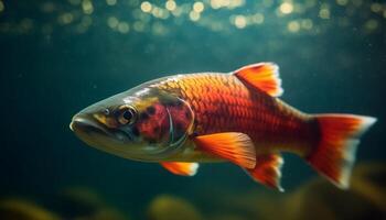 een kleurrijk vis zwemt in een tropisch onderwater- rif gegenereerd door ai foto