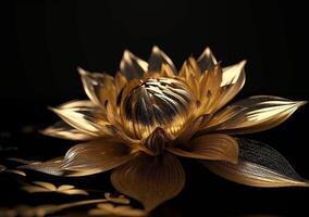 schoonheid in natuur single lotus bloem symboliseert groei en elegantie gegenereerd door ai foto