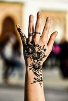 hand- geschilderd met henna- foto