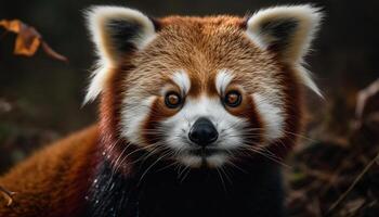 schattig puppy zitten, staren met alertheid gegenereerd door ai foto