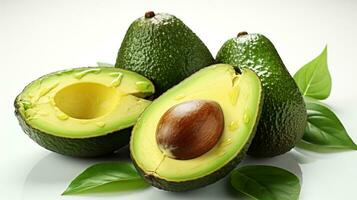 detailopname foto van avocado fruit Aan geïsoleerd wit achtergrond generatief ai