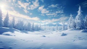 winter wonderland de sereen schoonheid van besneeuwd landschappen, ai generatief foto
