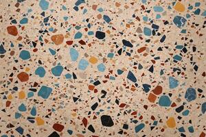 kleurrijk terrazzo textuur, veelkleurig terrazzo structuur achtergrond, terrazzo mozaïek- tegels, terrazzo marmeren achtergrond, ai generatief foto