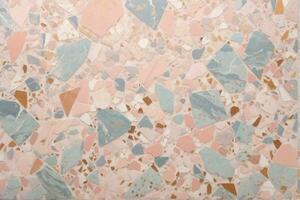 pastel terrazzo textuur, terrazzo structuur achtergrond, terrazzo mozaïek- tegels, terrazzo marmeren achtergrond, terrazzo tegels textuur, ai generatief foto