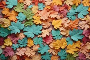 pastel kleurrijk bladeren achtergrond, pastel bladeren achtergrond, bladeren achtergrond, bladeren behang, ai generatief foto