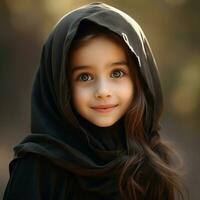 mooi gelukkig moslim kinderen glimlachen ai gegenereerd foto